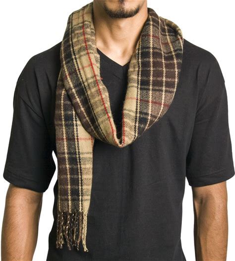 Alpine Swiss Men's Plaid Scarf